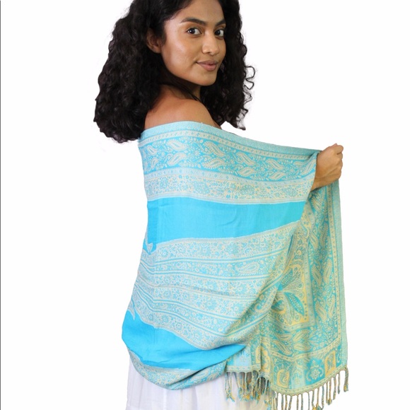 ELEGANT SILK JACQUARD STOLE - Picture 5 of 9